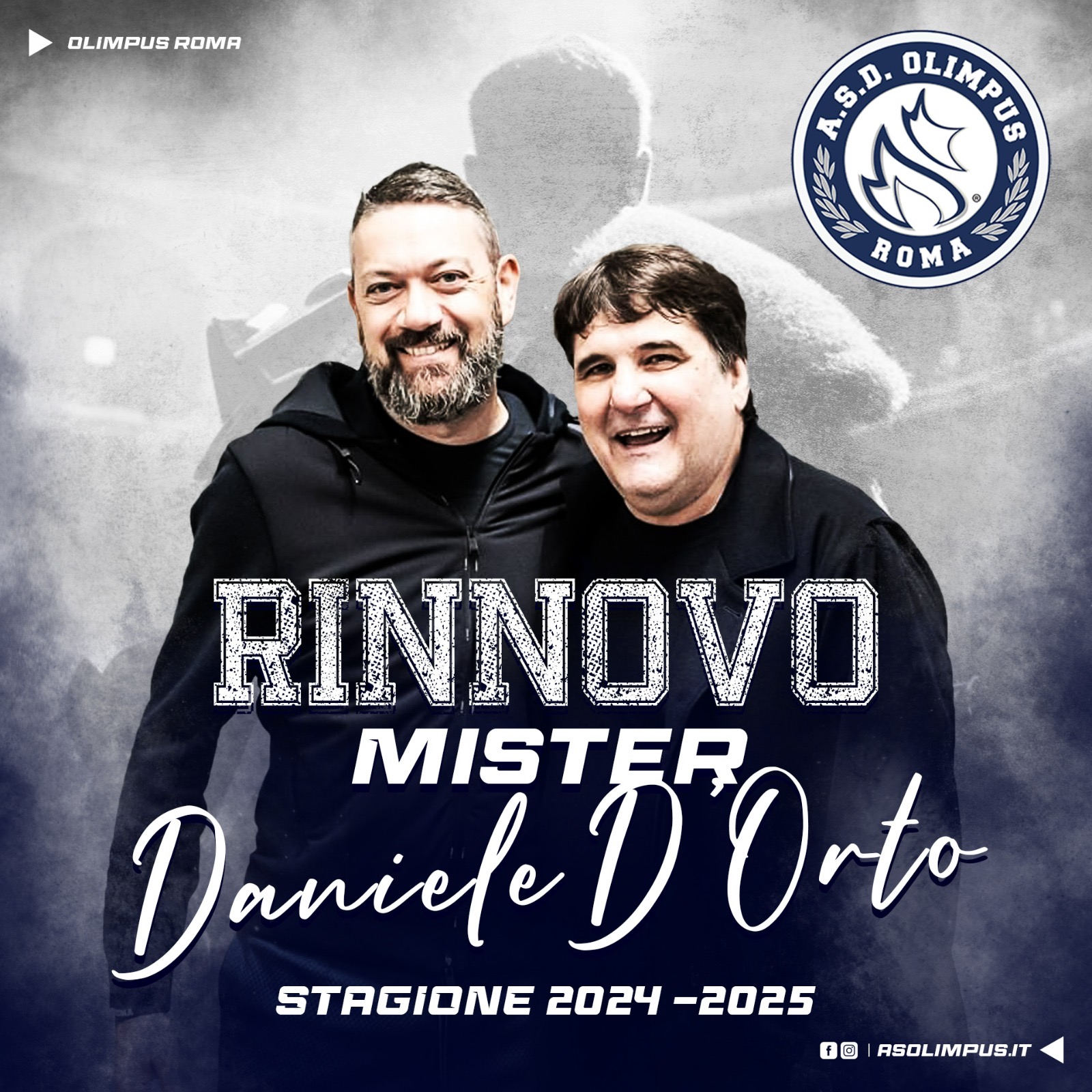 Olimpus Roma e mister D’Orto: il rinnovo per la stagione 24/25