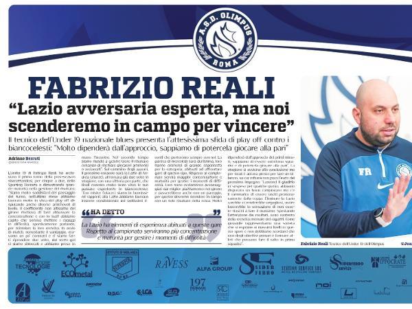 Le interviste al mister Fabrizio Reali e a Jacopo Losani su Gazzetta Regionale