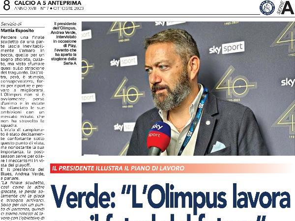 Le interviste al Presidente Andrea Verde e a Matteo Biscossi sul magazine di Calcio a 5 Anteprima