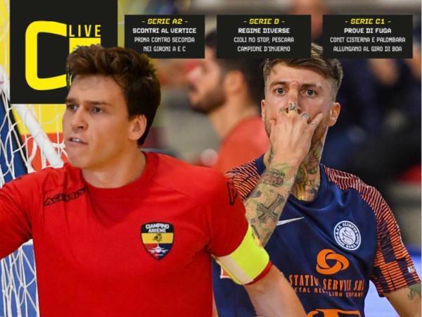 La copertina e le pagine dell'edizione dell' 11.01.2023 di Calcio a 5 Live dedicate all'Olimpus Roma