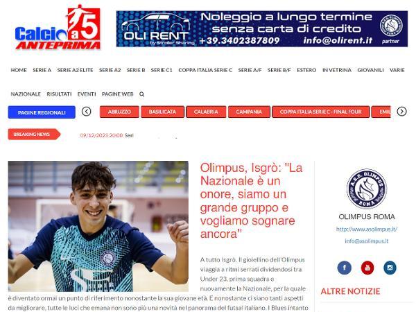 L'intervista ad Antonino Isgro' su Calcio a 5 Anteprima