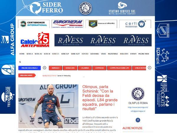 L'intervista ad Angelo Schinina' su Calcio a 5 Anteprima