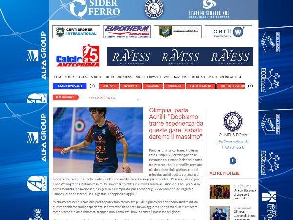 L'intervista a Simone Achilli su Calcio a 5 Anteprima