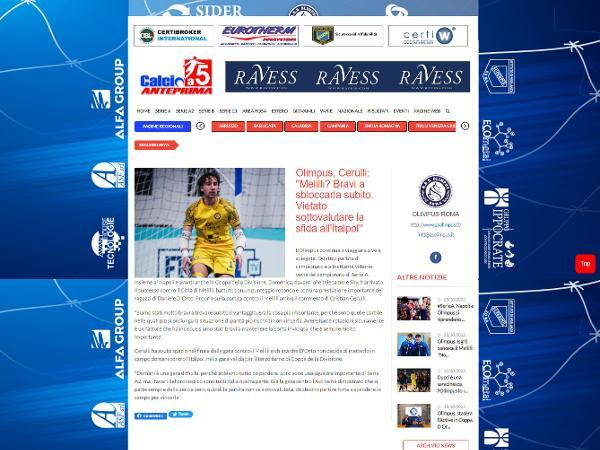 L'intervista a Cristian Cerulli su Calcio a 5 Anteprima