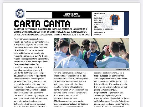 Le pagine dell'edizione del 03.05.2023 di Calcio a 5 Live dedicate all'Olimpus Roma