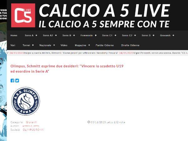 L'intervista a Schmitt su Calcio a 5 Live