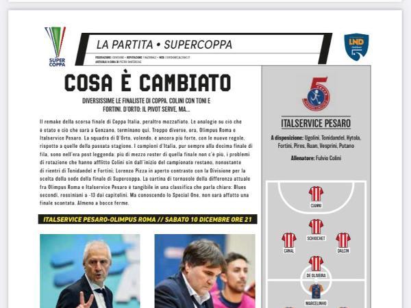 La copertina e le pagine dell'edizione del 7.12.2022 di Calcio a 5 Live dedicate all'Olimpus Roma
