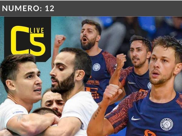 La copertina e le pagine dell'edizione del 7.12.2022 di Calcio a 5 Live dedicate all'Olimpus Roma