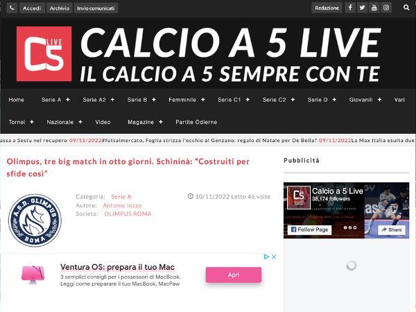 L'intervista ad Angelo Schininà su Calcio a 5 Live