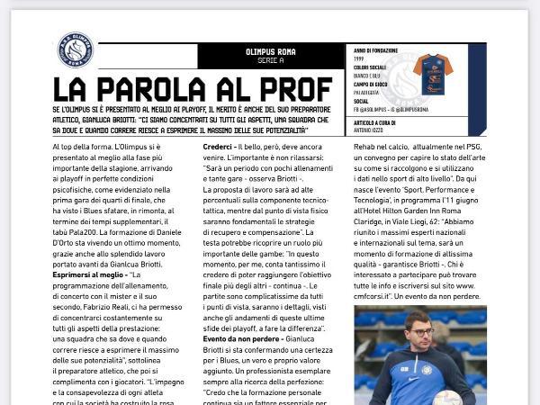 Le pagine dell'edizione del 17.05.2023 di Calcio a 5 Live dedicate all'Olimpus Roma