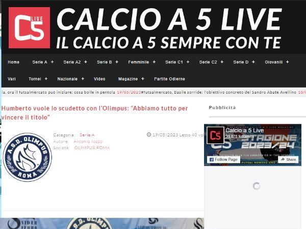 L'intervista ad Humberto su Calcio a 5 Live