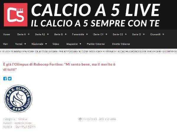L'intervista a Rodolfo Fortino su Calcio a 5 Live