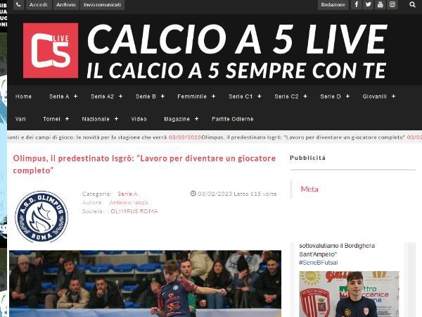 L'intervista ad Antonino Isgrò su Calcio a 5 Live