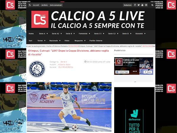 L'intervista a Christopher Cutrupi su Calcio a 5 Live