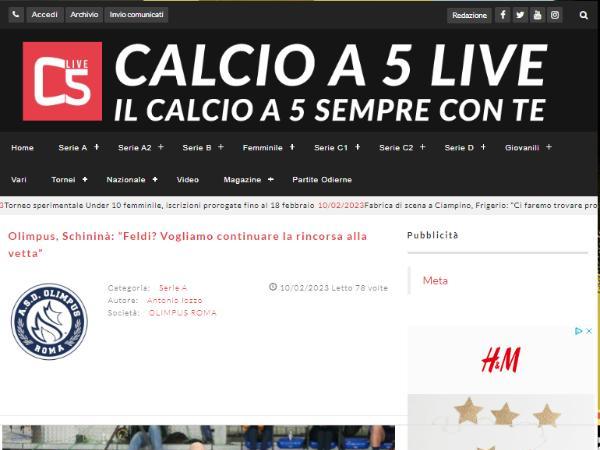 L'intervista ad Angelo Schininà su Calcio a 5 Live