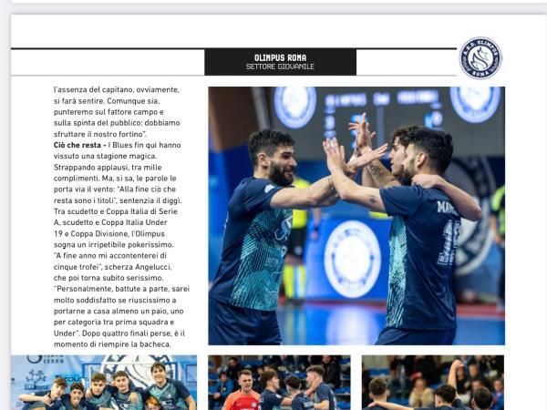 Le pagine dell'edizione del 13.03.2024 di Calcio a 5 Live dedicate all'Olimpus Roma