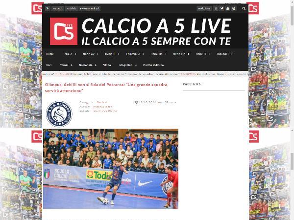 L'intervista a Simone Achilli su Calcio a 5 Live