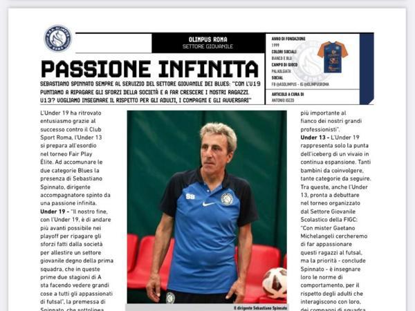 Le pagine dell'edizione del 15.02.2023 di Calcio a 5 Live dedicate all'Olimpus Roma