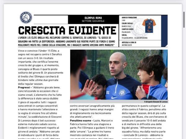 Le pagine dell'edizione del 15.03.2023 di Calcio a 5 Live dedicate all'Olimpus Roma