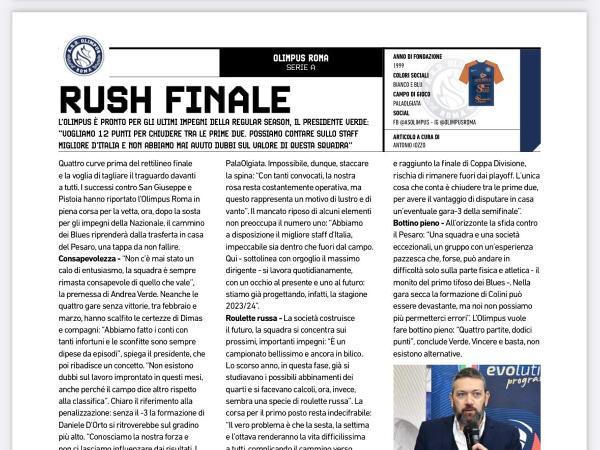 Le pagine dell'edizione del 19.04.2023 di Calcio a 5 Live dedicate all'Olimpus Roma
