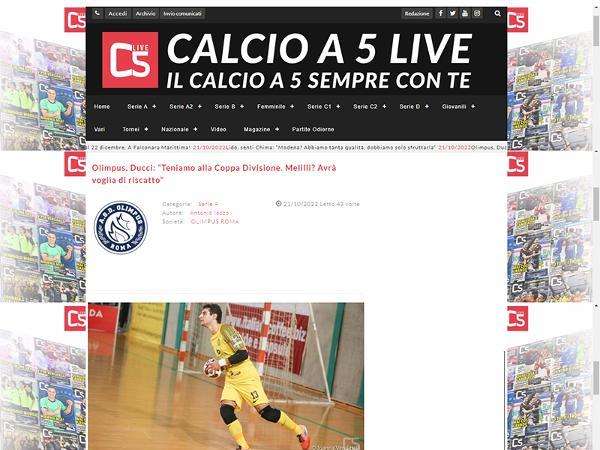 L'intervista a Daniele Ducci su Calcio a 5 Live