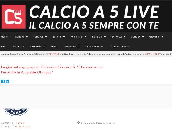 L'intervista a Tommaso Ceccarelli su Calcio a 5 Live