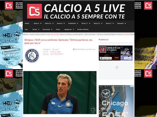 Intervista a Sebastiano Spinnato su Calcio a 5 Live