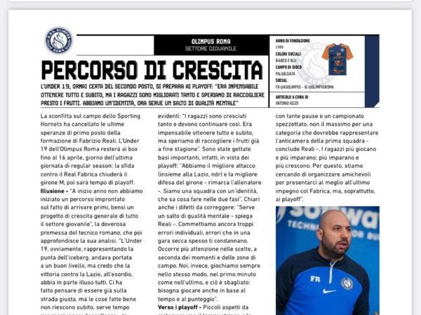 Le pagine dell'edizione del 29.03.2023 di Calcio a 5 Live dedicate all'Olimpus Roma