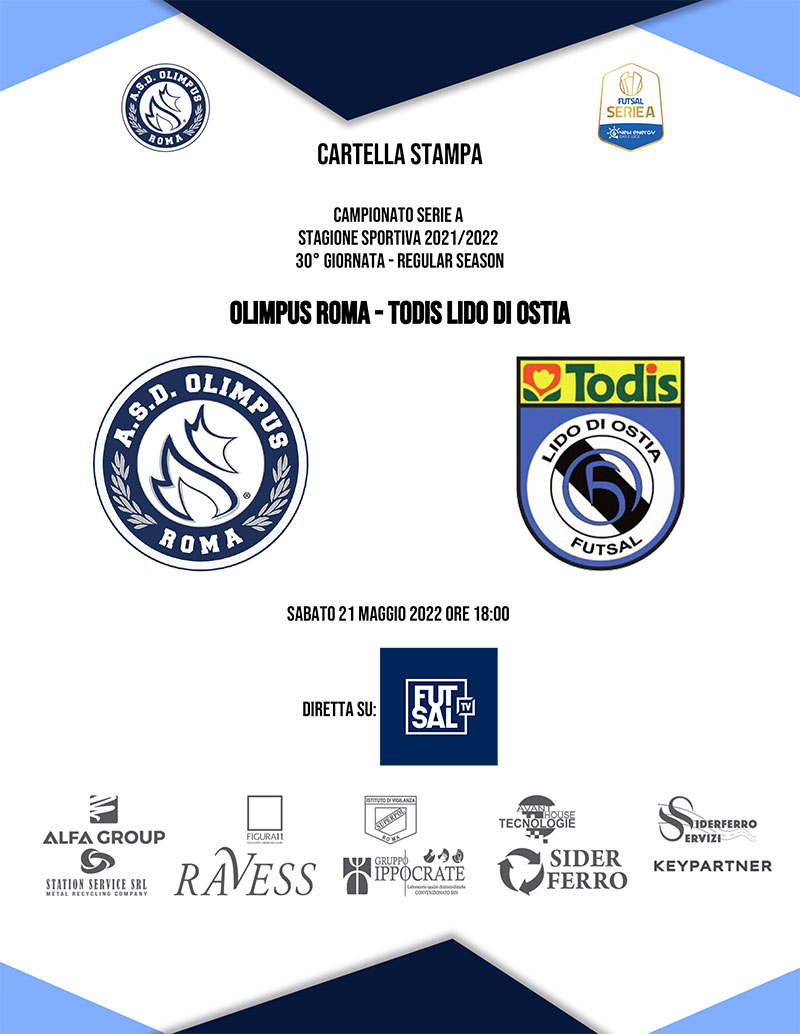 Cartella Stampa Olimpus Roma - Todis Lido di Ostia