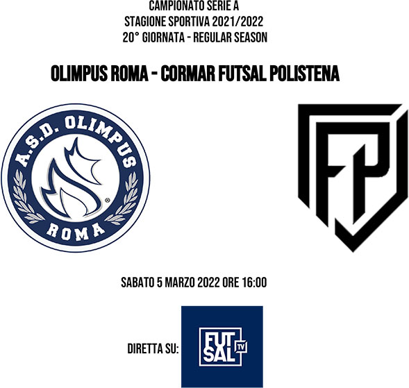 La cartella stampa della ventesima giornata: Olimpus Roma - Cormar Futsal Polistena