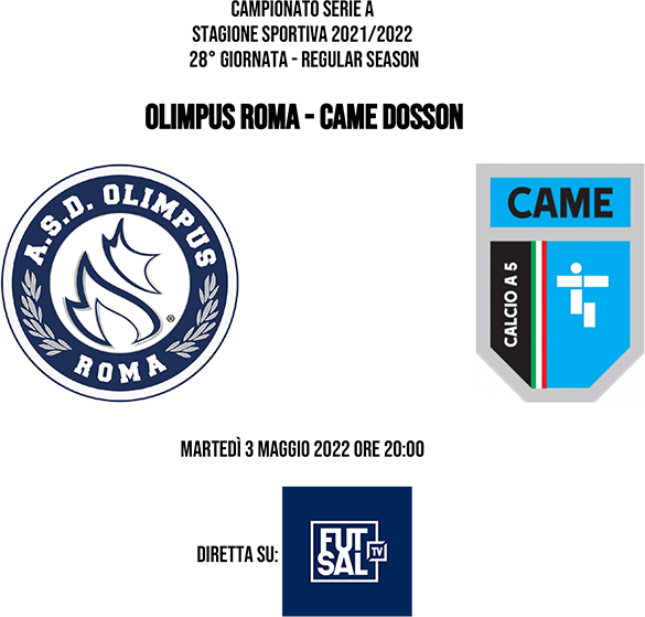 La cartella stampa della ventottesima giornata: Olimpus Roma - Came Dosson