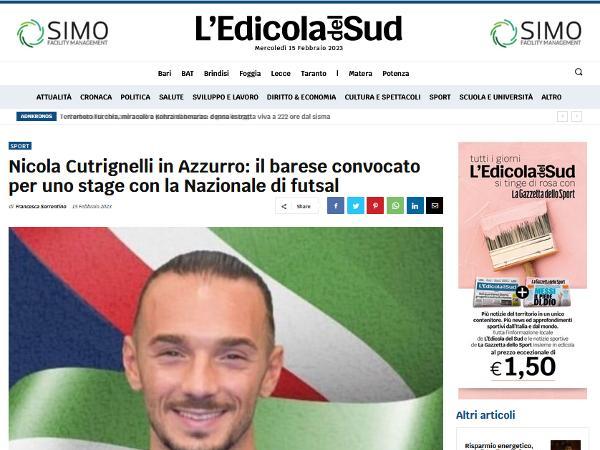 L'articolo de L'Edicola del Sud su Nicola Cutrignelli