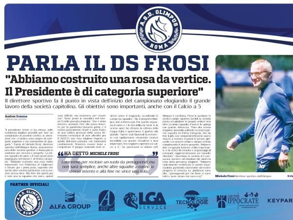 Le pagine dell'edizione del 10.10.22 di Gazzetta Regionale dedicate all'Olimpus Roma