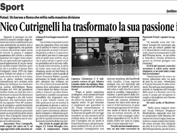 L'intervista a Nicola Cutrignelli sul Quotidiano di Bari