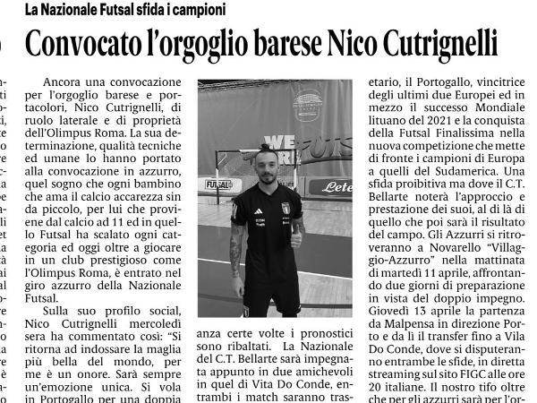 L'articolo su Nicola Cutrignelli su Il Quotidiano di Bari