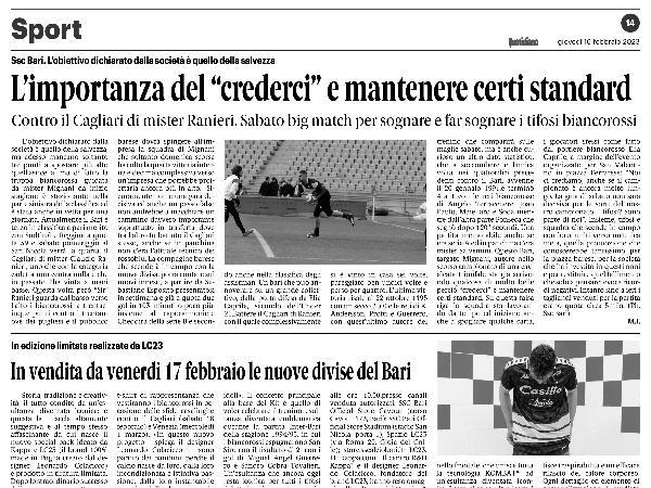 L'articolo su Nicola Cutrignelli sul Quotdiano di Bari