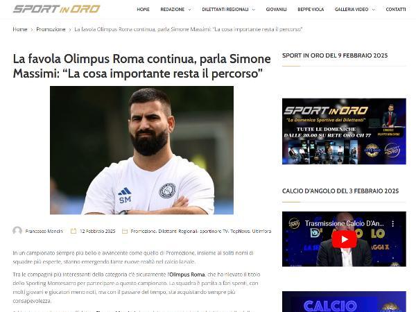 L'intervista al Mister Simone Massimi su SportinOro.it